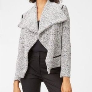Club Monaco Boucle Tweed and Leather Trim Jowdie Jacket Large